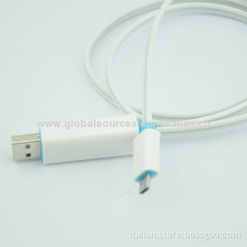 Micro LED USB light cable for smartphone